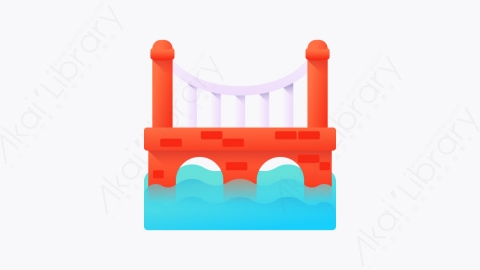图片素材-050-桥bridge扁平卡通城市元素图标