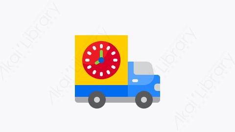 图片素材-050-送货车delivery_truck扁平卡通电子商务和购物元素图标