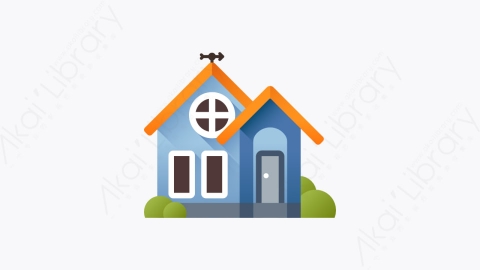 图片素材-050-住宅house扁平卡通房地产元素图标