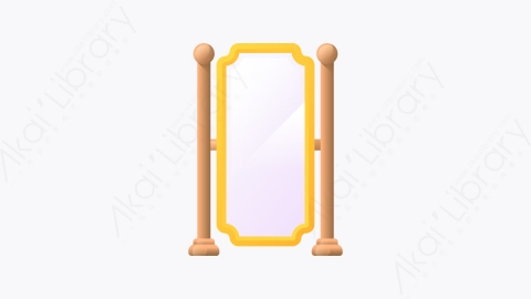 图片素材-050-镜子mirror扁平卡通家具元素图标