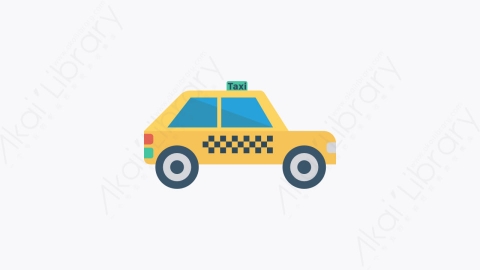图片素材-051-出租车-2taxi扁平卡通交通工具图标元素