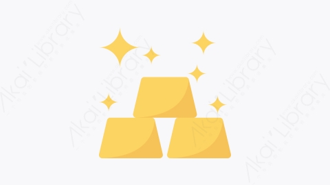 图片素材-052-金锭goldingots扁平卡通银行和商务金融业图标元素