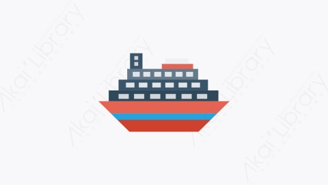 图片素材-053-船-5ship扁平卡通交通工具图标元素
