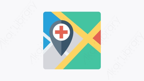 图片素材-055-地图map扁平卡通医疗设施与健康图标元素