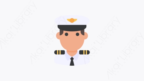 图片素材-055-飞行员pilot扁平卡通人物头像元素图标