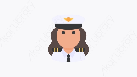图片素材-056-飞行员pilot扁平卡通人物头像元素图标