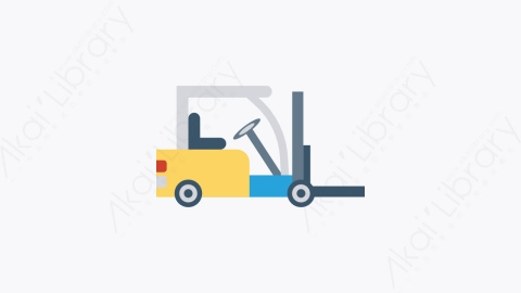 图片素材-057-叉车forklift扁平卡通交通工具图标元素