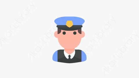图片素材-057-警察policeman扁平卡通人物头像元素图标