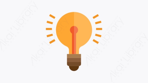 图片素材-059-灯泡-1lamp扁平卡通办公室供应商元素图标