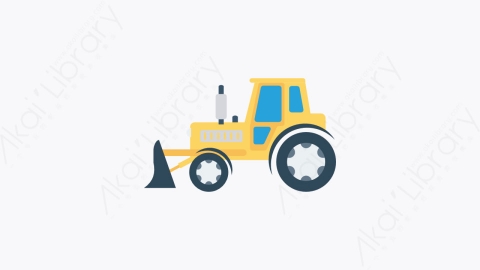 图片素材-059-拖拉机-2tractor扁平卡通交通运输工具图标元素