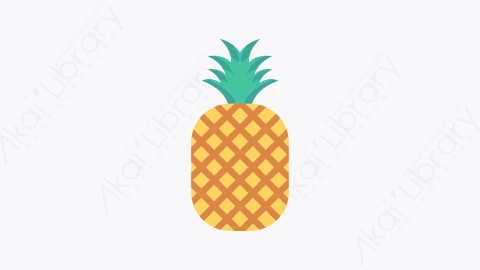 图片素材-062-菠萝pineapple扁平卡通食物餐饮元素图标