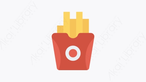 图片素材-064-炸薯条frenchfries扁平卡通食物餐饮元素图标