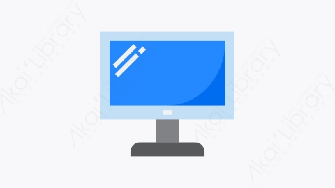 图片素材-066-监视器monitor扁平卡通办公室供应商元素图标