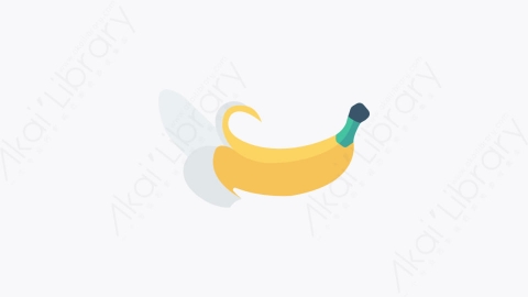 图片素材-067-香蕉banana扁平卡通水果和蔬菜的图标元素