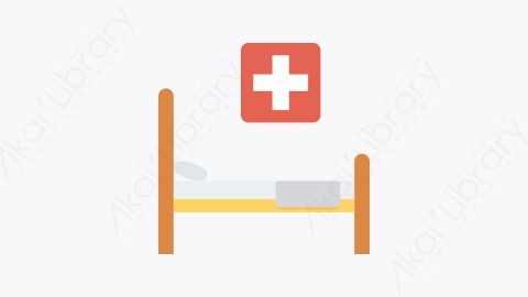 图片素材-067-病床hospitalbed扁平卡通医疗设施与健康图标元素