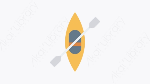 图片素材-068-皮艇kayak扁平卡通交通运输工具图标元素