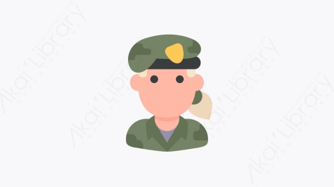 图片素材-069-士兵soldier扁平卡通人物头像元素图标