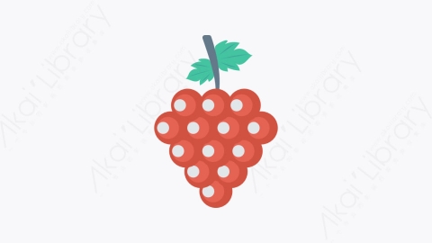 图片素材-071-葡萄grapes扁平卡通水果和蔬菜的图标元素
