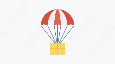 图片素材-071-降落伞parachute扁平卡通交通运输工具图标元素