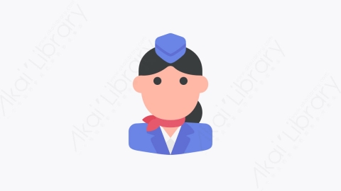 图片素材-071-空姐stewardess扁平卡通人物头像元素图标