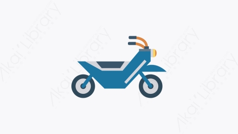 图片素材-072-摩托车motorcycle扁平卡通交通工具图标元素