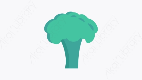 图片素材-073-西兰花-1broccoli扁平卡通水果和蔬菜的图标元素