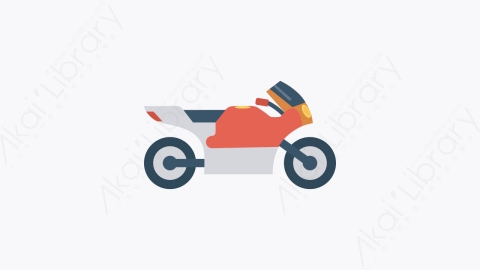 图片素材-074-摩托车motorbike扁平卡通交通工具图标元素