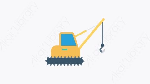 图片素材-075-起重机-2crane扁平卡通交通运输工具图标元素