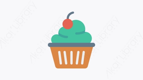 图片素材-077-纸杯蛋糕-1cupcake扁平卡通食物餐饮元素图标
