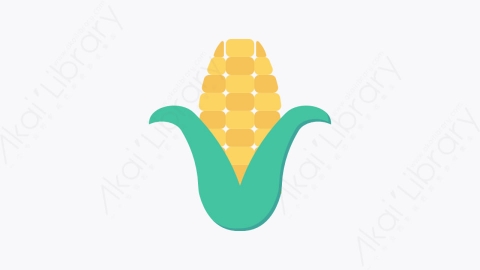图片素材-080-玉米corn扁平卡通食物餐饮元素图标