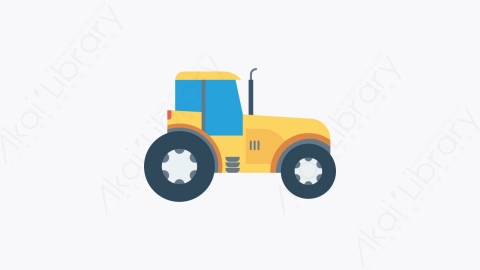 图片素材-082-拖拉机-1tractor扁平卡通交通运输工具图标元素