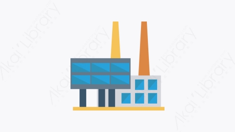 图片素材-086-工厂factory扁平卡通城市建筑图标元素