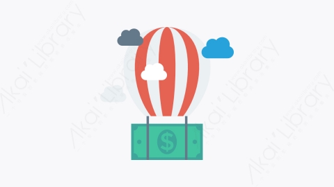 图片素材-087-热气球hotairballoon扁平卡通银行和商务金融业图标元素