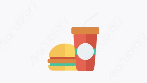 图片素材-089-汉堡-6burger扁平卡通食物和饮料图标元素