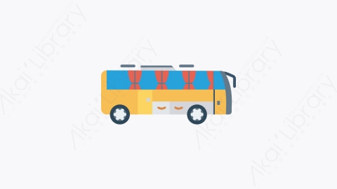 图片素材-089-总线-1bus扁平卡通交通运输工具图标元素
