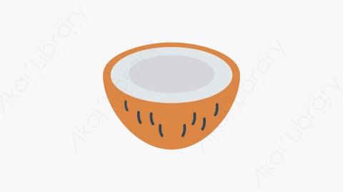 图片素材-089-椰子-1coconut扁平卡通食物餐饮元素图标
