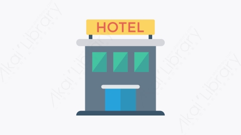 图片素材-089-酒店hotel扁平卡通旅游旅行游记元素图标