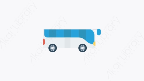 图片素材-091-巴士bus扁平卡通交通运输工具图标元素