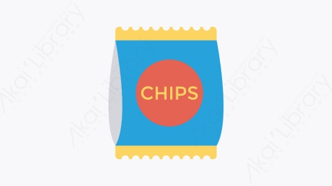 图片素材-092-芯片chips扁平卡通食物餐饮元素图标
