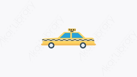 图片素材-093-出租车taxi扁平卡通交通运输工具图标元素