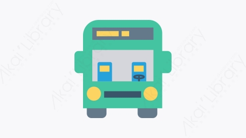 图片素材-098-总线-1bus扁平卡通交通工具图标元素