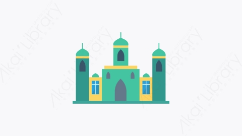 图片素材-102-清真寺-3mosque扁平卡通城市建筑图标元素