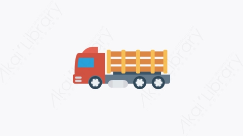 图片素材-105-卡车-1truck扁平卡通交通运输工具图标元素