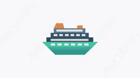 图片素材-106-船ship扁平卡通交通工具图标元素