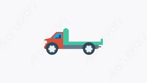 图片素材-107-卡车truck扁平卡通交通运输工具图标元素