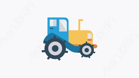 图片素材-108-拖拉机-2tractor扁平卡通交通工具图标元素