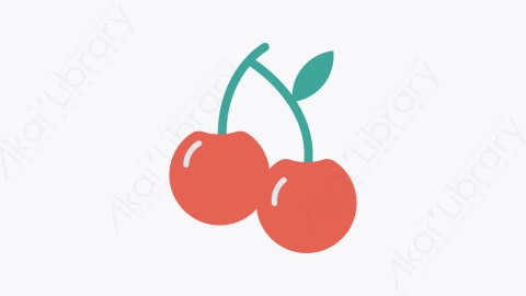 图片素材-109-樱桃cherry扁平卡通食物餐饮元素图标