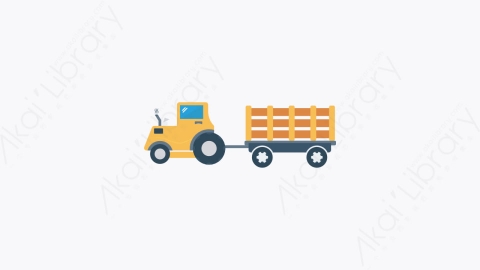 图片素材-110-拖拉机tractor扁平卡通交通运输工具图标元素