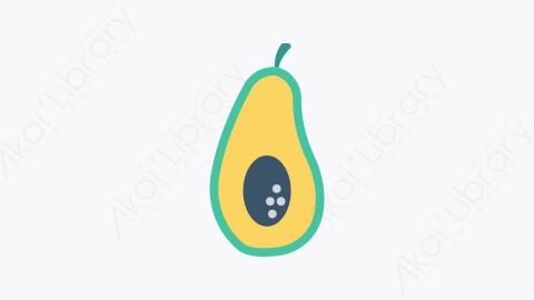 图片素材-118-鳄梨avocado扁平卡通食物餐饮元素图标