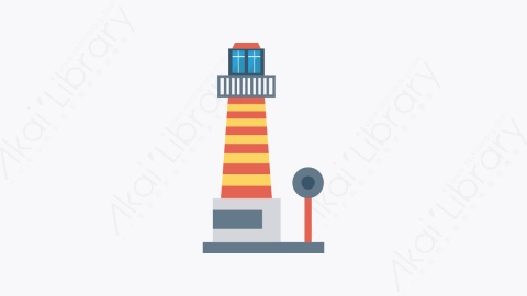 图片素材-118-灯塔lighthouse扁平卡通城市建筑图标元素